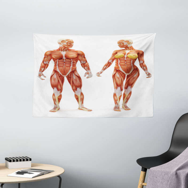 Male Human Body Wide Tapestry