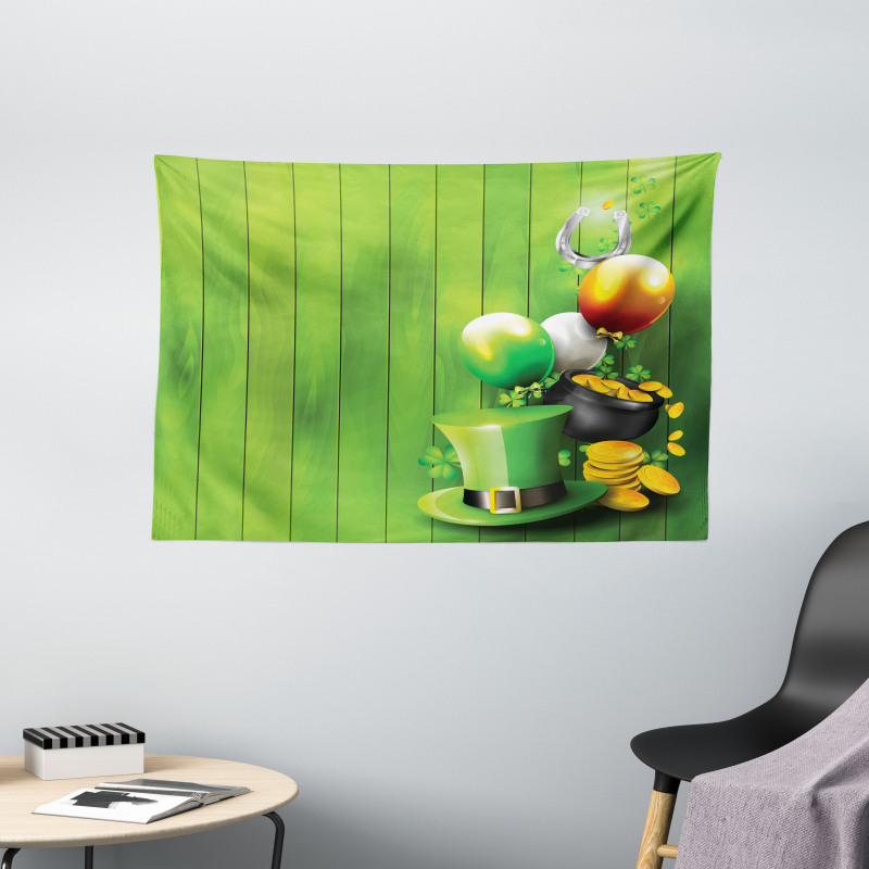 Shamrock Charm Wide Tapestry