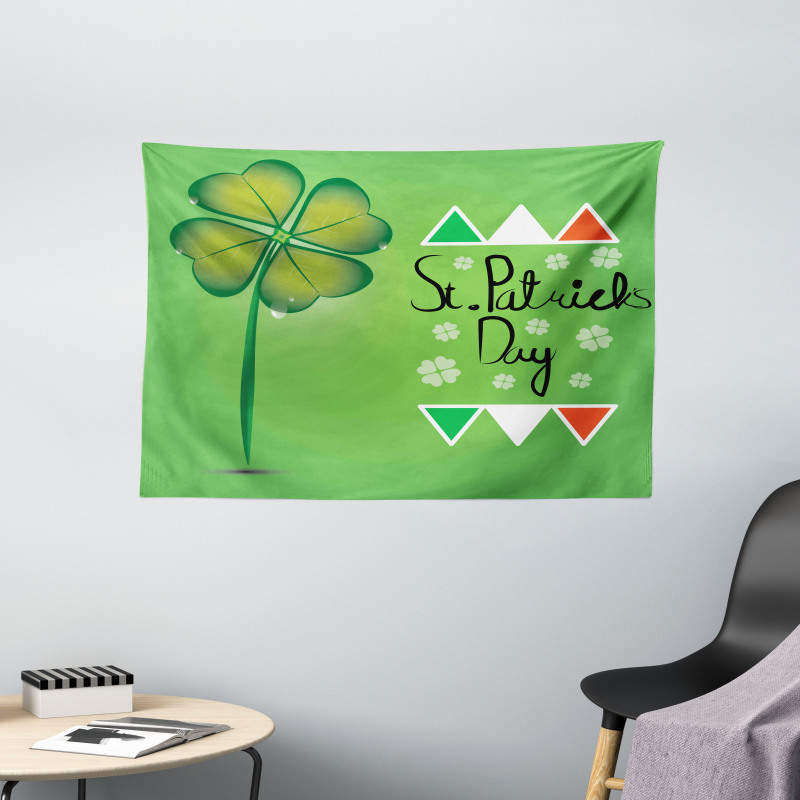 Clover Leaf Flags Wide Tapestry
