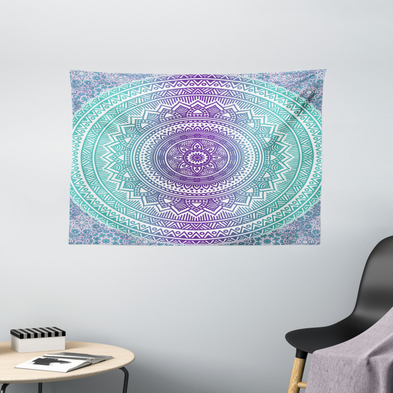 Hippie Mandala Wide Tapestry