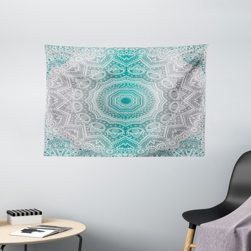 Mandala Occult Motif Wide Tapestry