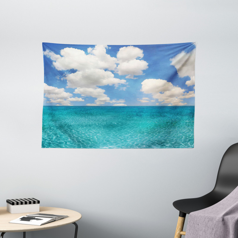 Tropical Island Beach Wide Tapestry