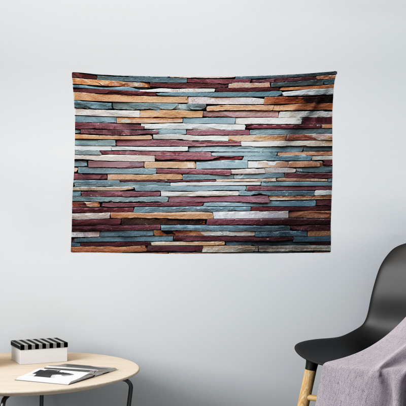 Abstract Colored Stones Wide Tapestry