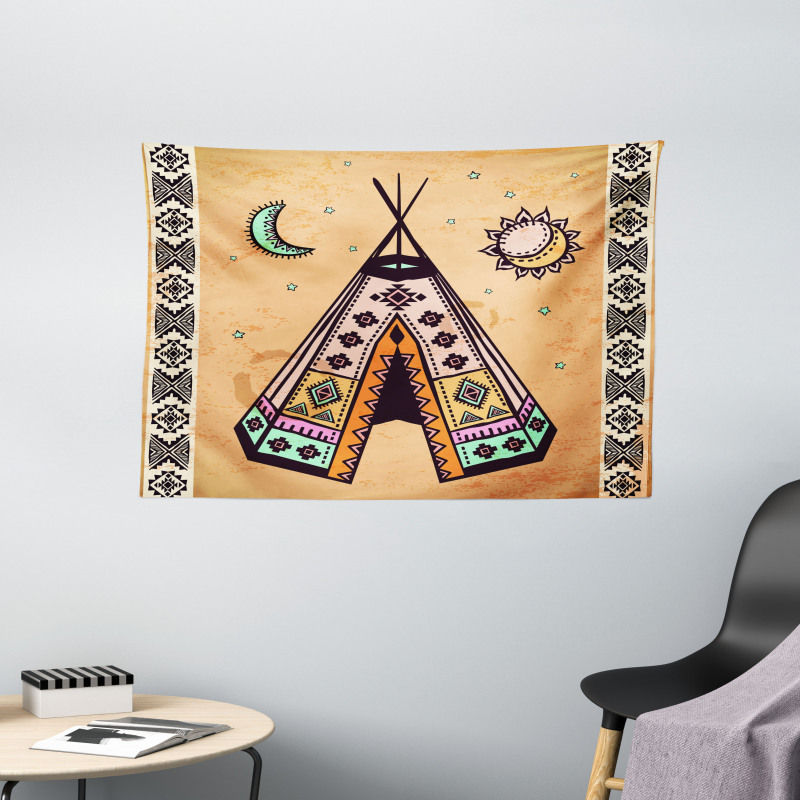 Native Bohemian Signs Wide Tapestry