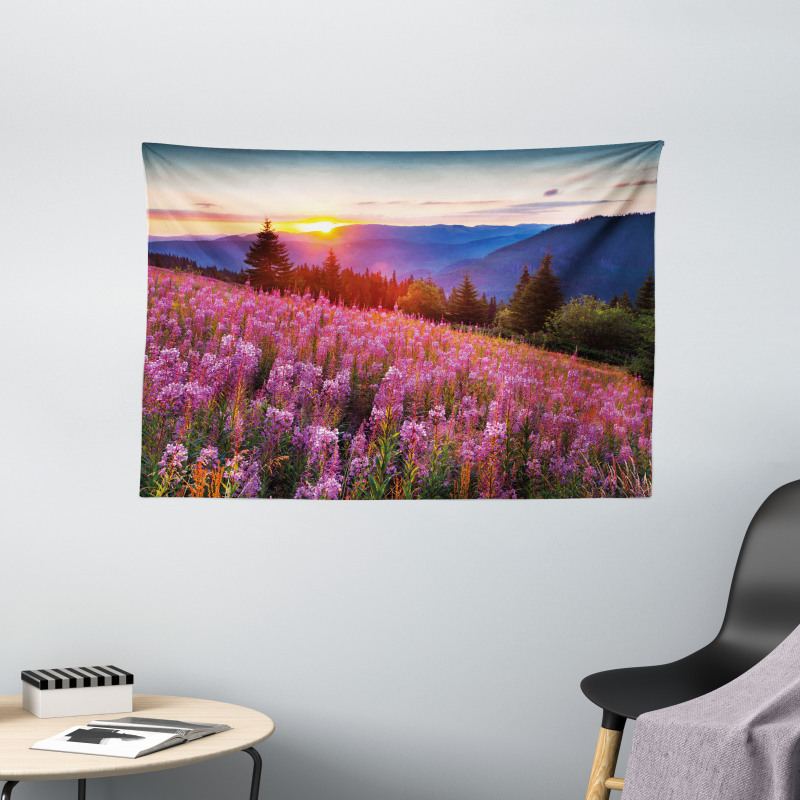 Spring Mountains Floral Wide Tapestry