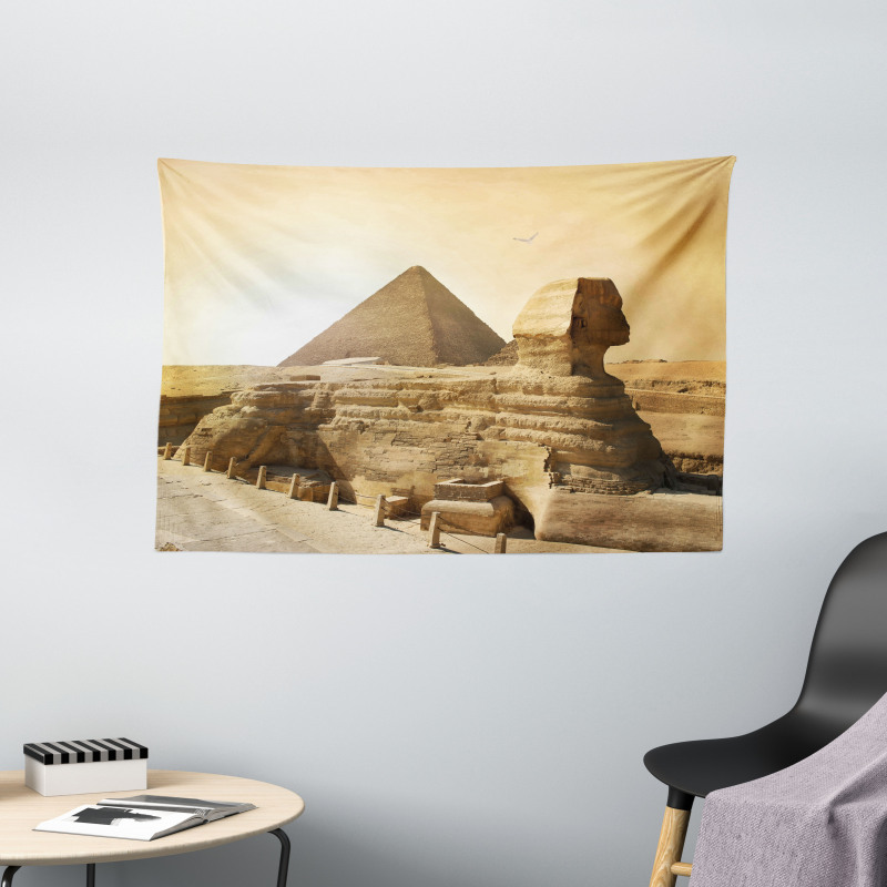 Egptian Pyramids Wide Tapestry