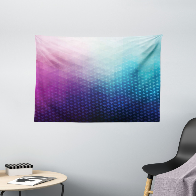 Geometric Fractal Triangle Wide Tapestry