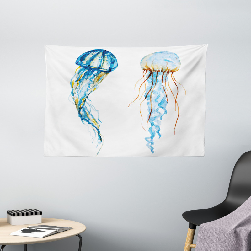 Jellyfish Exotic Sea Wide Tapestry