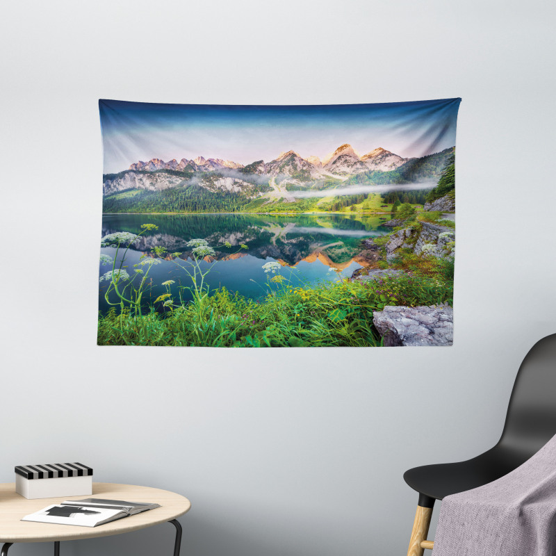 Austrian Alps Mountain Wide Tapestry