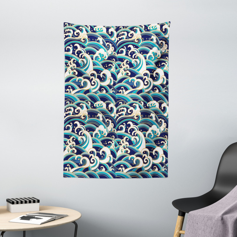 Ocean Waves Pattern Tapestry