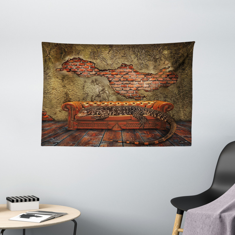 Grunge Brick Wall Wide Tapestry