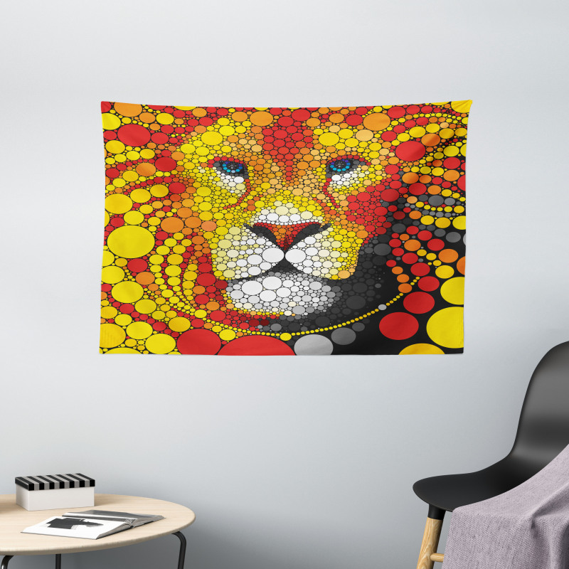 Abstract Lion in Wild Wide Tapestry