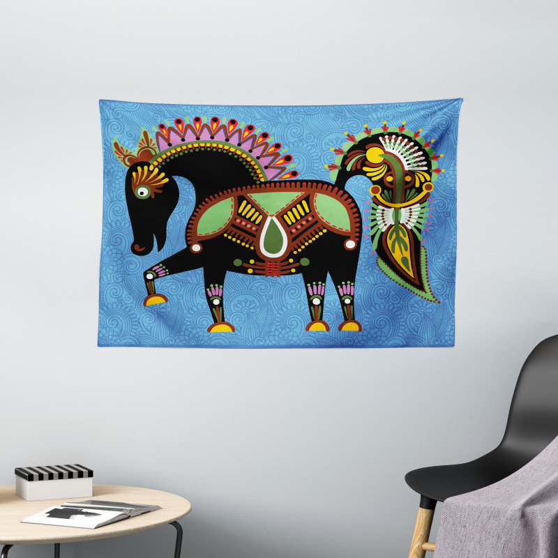 Folkloric Animal Wide Tapestry