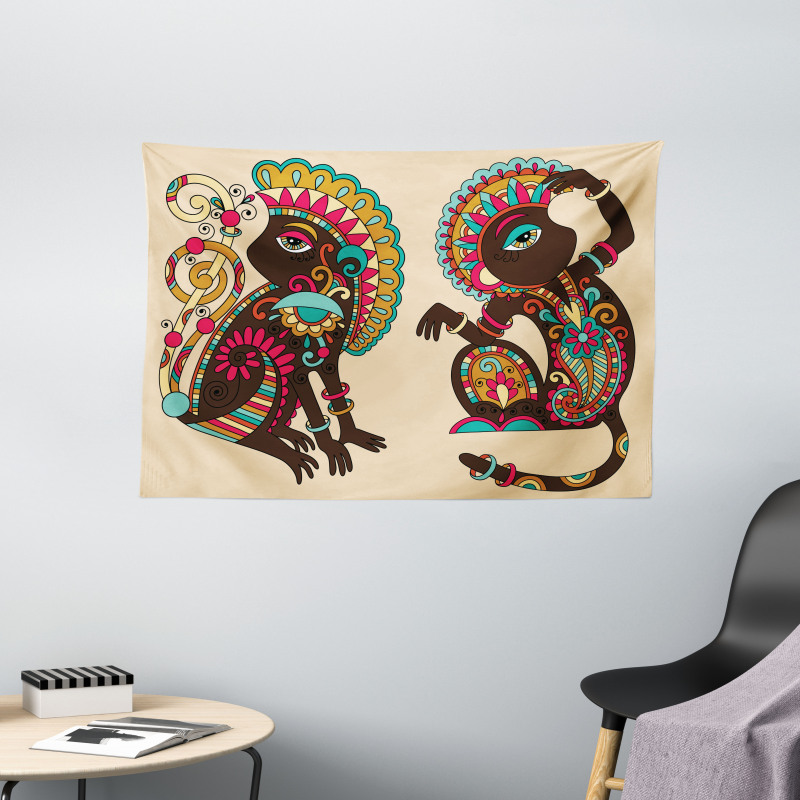 Patterns Monkey Wide Tapestry