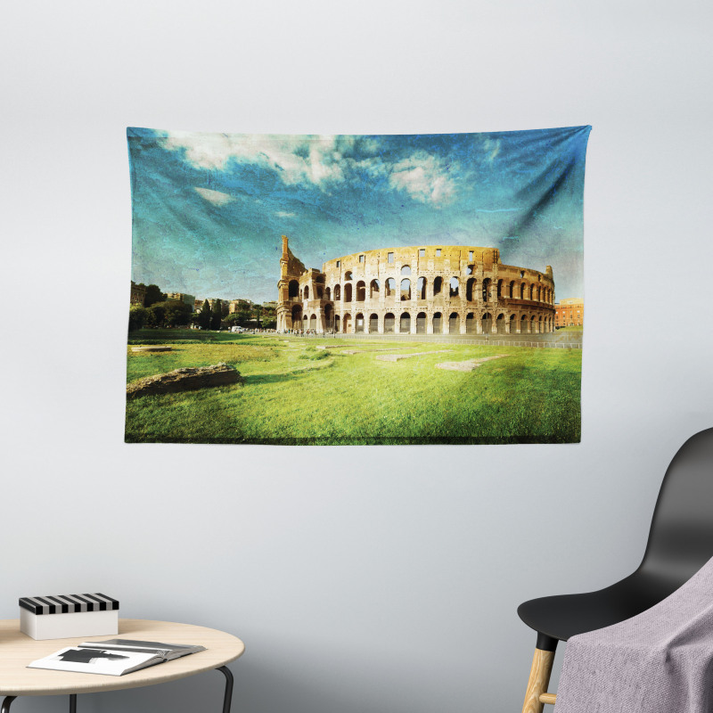 Italian Sunset Rome Wide Tapestry