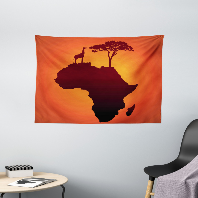 Safari Map with Continent Wide Tapestry