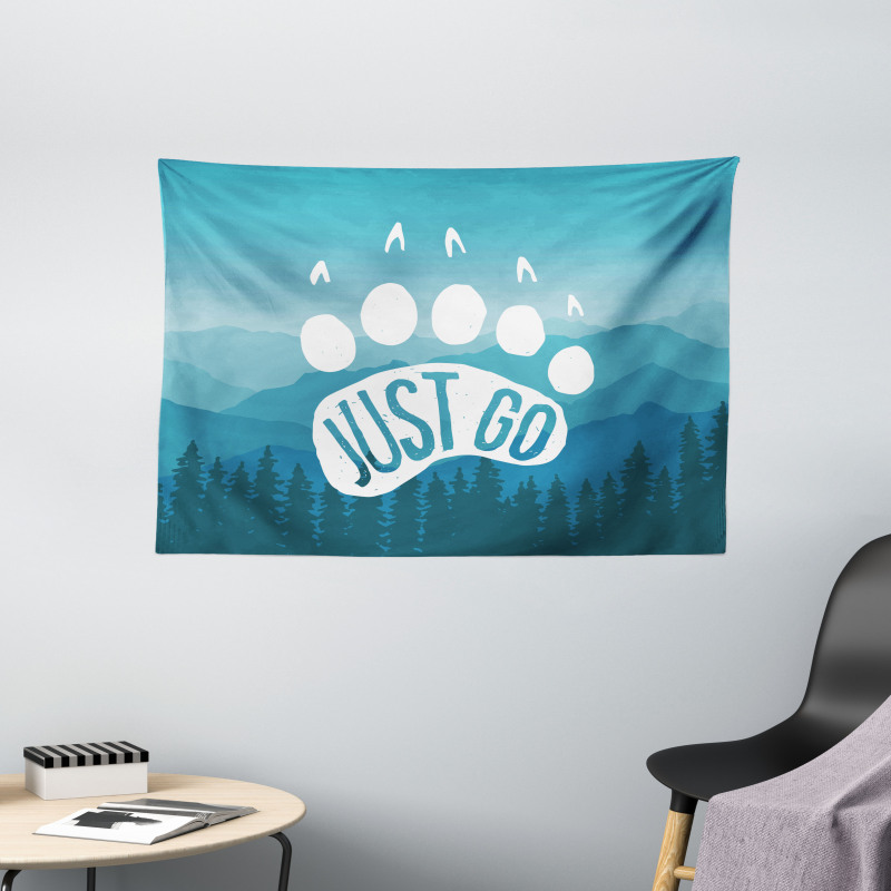 Mountains Graphic Wide Tapestry