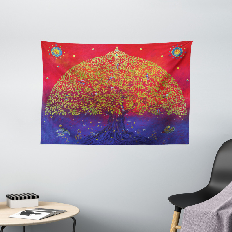 Eastern Artwork Wide Tapestry