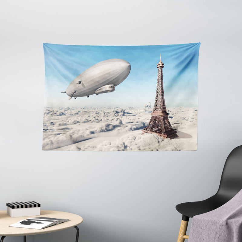 French Paris Eiffel Tower Wide Tapestry