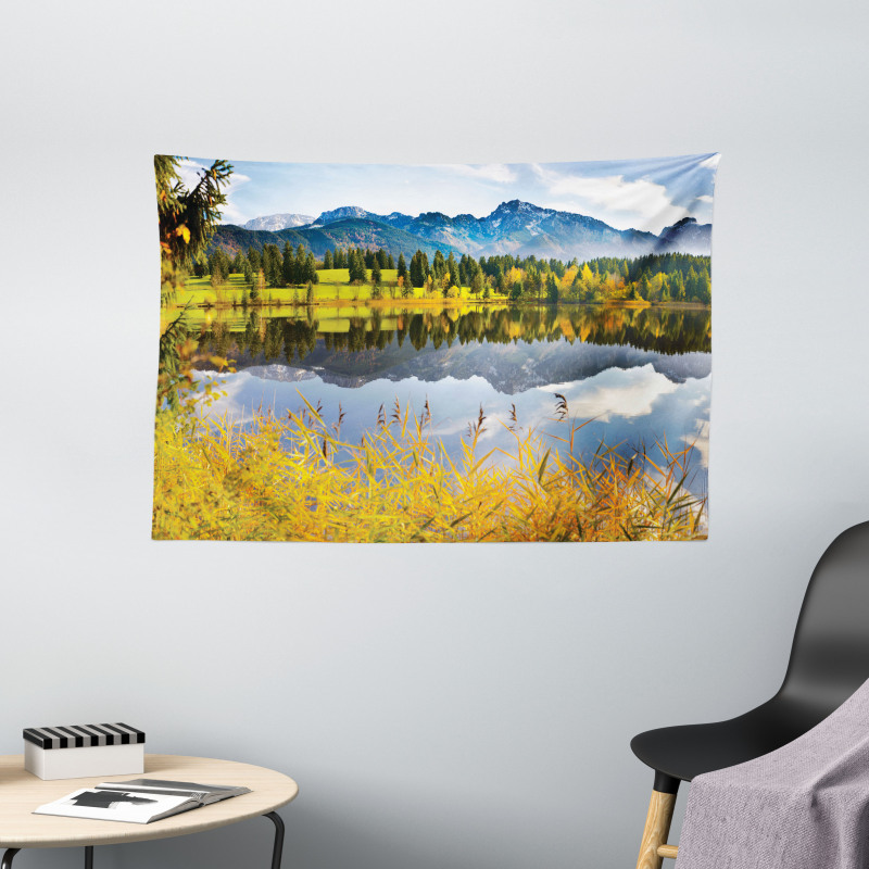 Country Scene and Lake Wide Tapestry