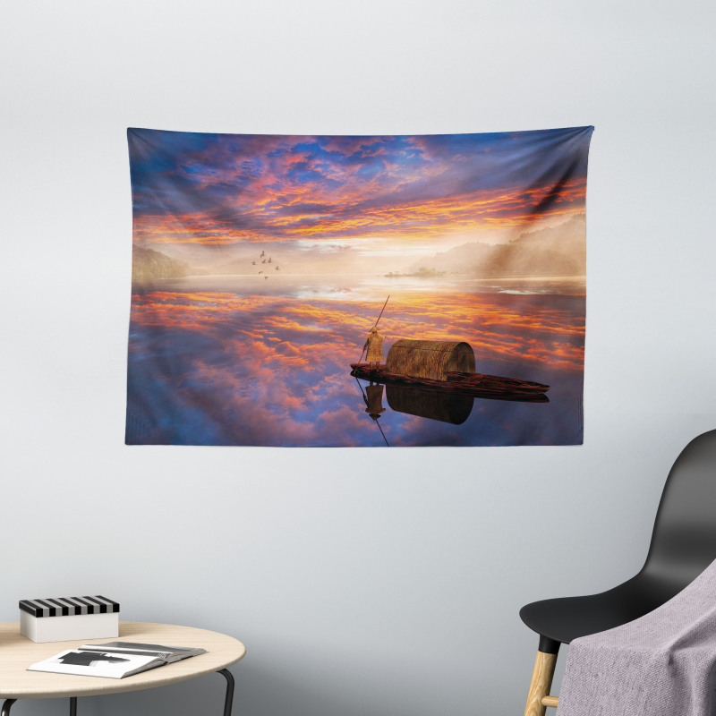 Man in Imagine Ship Wide Tapestry