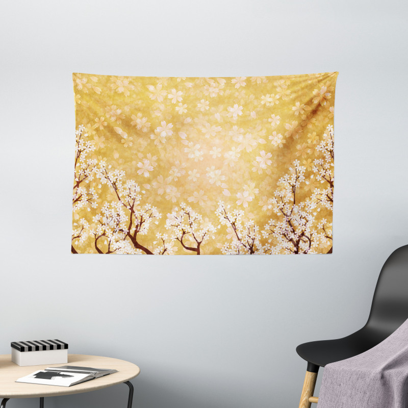 Trees Blossom in Spring Wide Tapestry