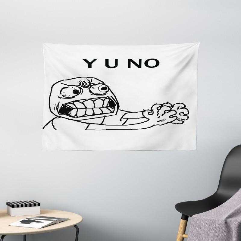 Hipster Mascot Meme Wide Tapestry