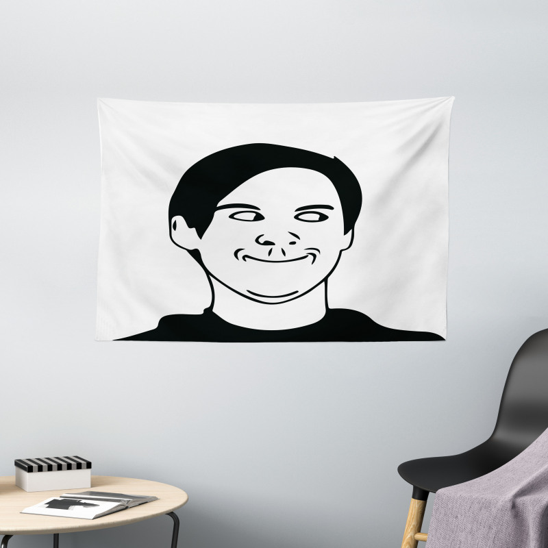 Oh Crap Troll Face Guy Wide Tapestry
