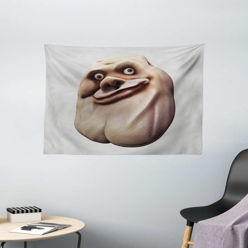 Awkward Meme Ugly Face Wide Tapestry