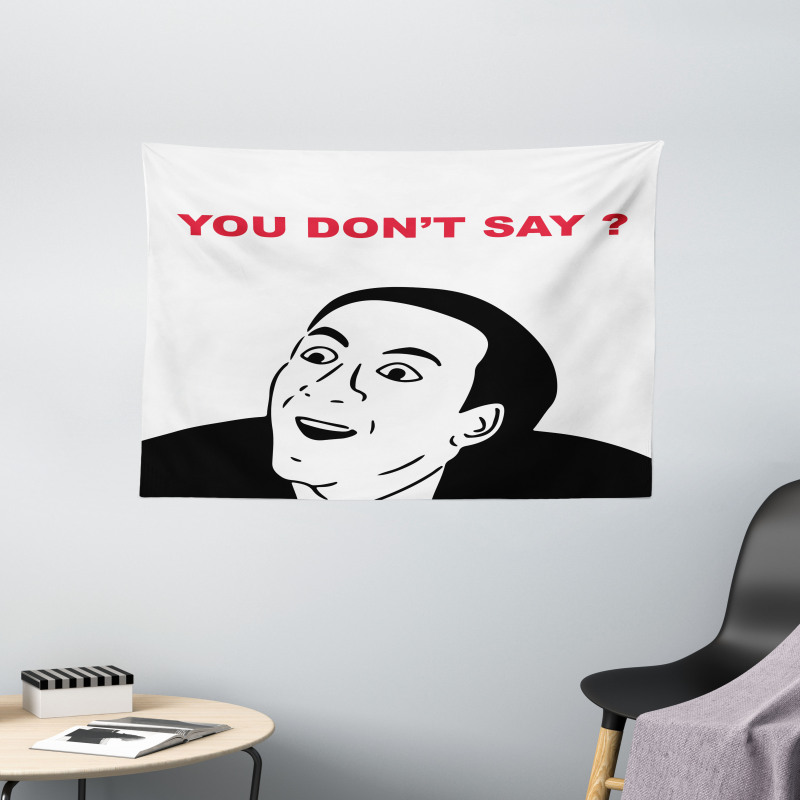 Meme Smile Modern Face Wide Tapestry