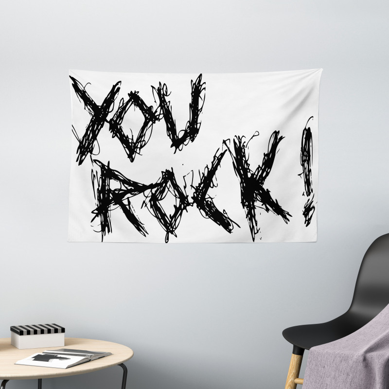 Motivational Slogan Wide Tapestry