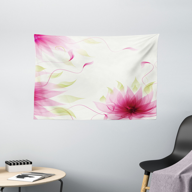Abstract Natural Lotus Wide Tapestry