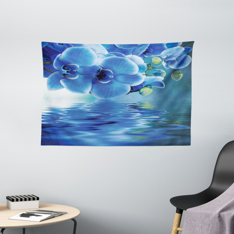 Natural Orchids Wide Tapestry