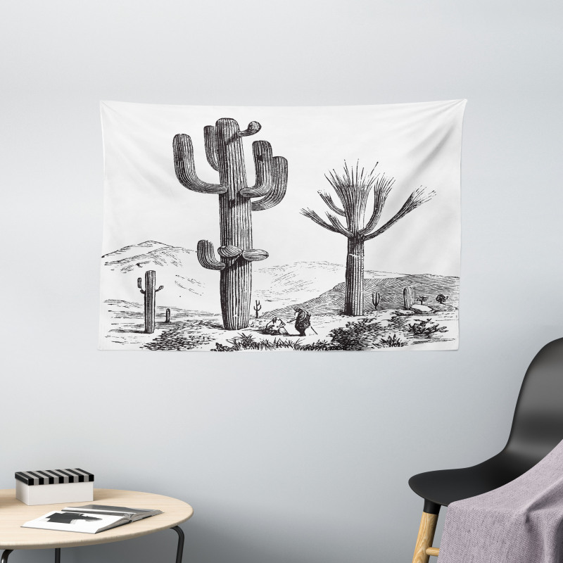 Sketchy Mexican View Wide Tapestry
