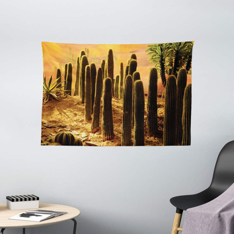 Sunset in Wild Desert Wide Tapestry