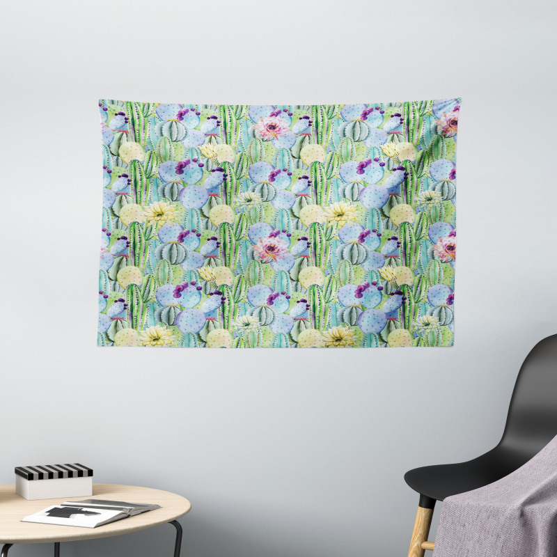 Cactus Buds Types Pattern Wide Tapestry