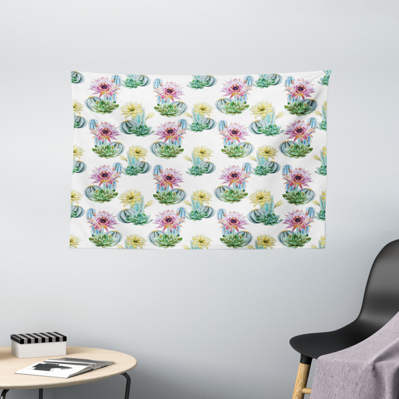 Mexican Plant Cactus Wide Tapestry