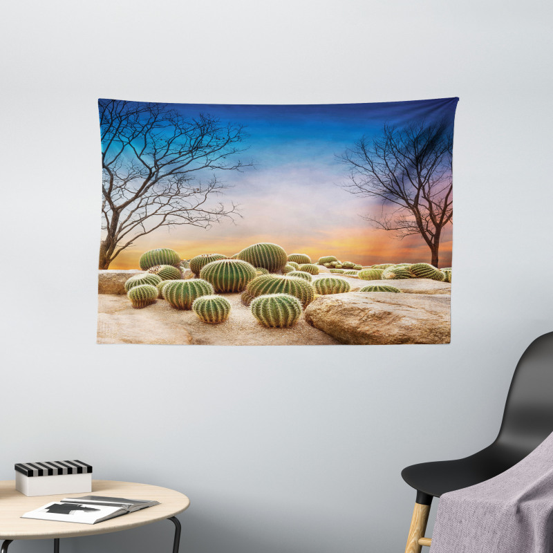 Cactus Balls on Mountain Wide Tapestry