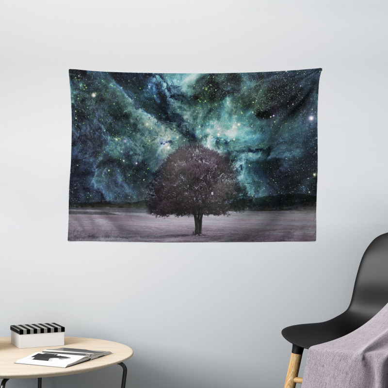 Nebula Galaxy Planet Tree Wide Tapestry