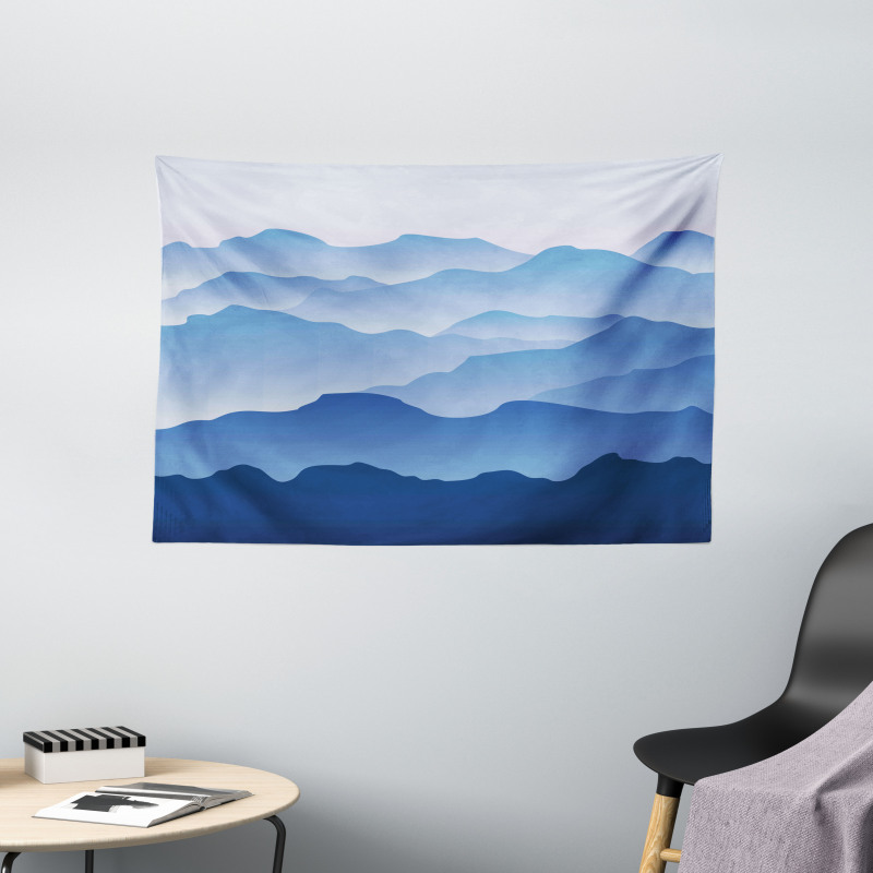 Nature Theme Silhouette Wide Tapestry