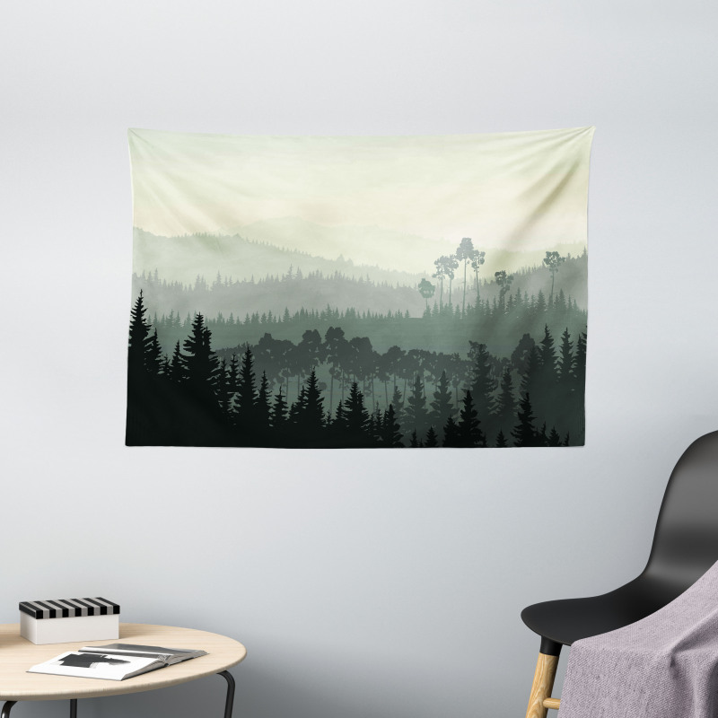 Valley Mystic Forest Wide Tapestry