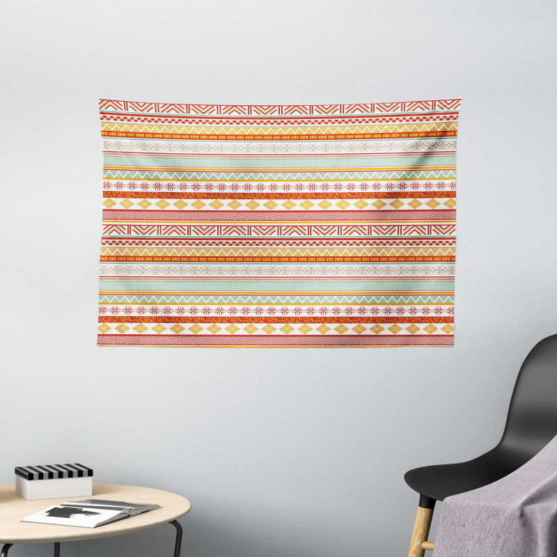 Striped with Art Wide Tapestry