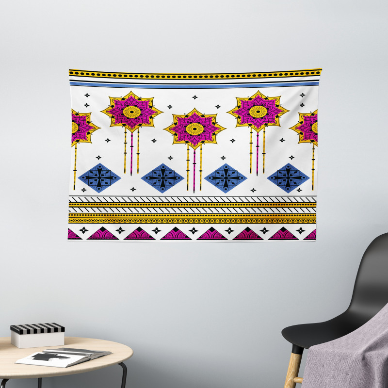Mayan Folkloric Cultural Wide Tapestry