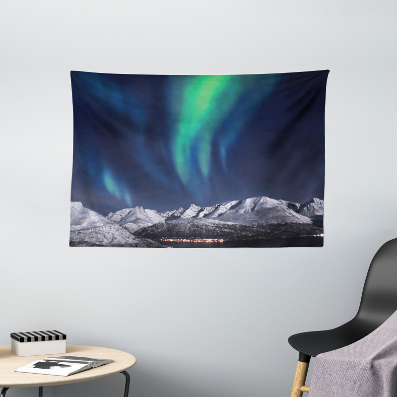 Northern Night Norway Solar Wide Tapestry