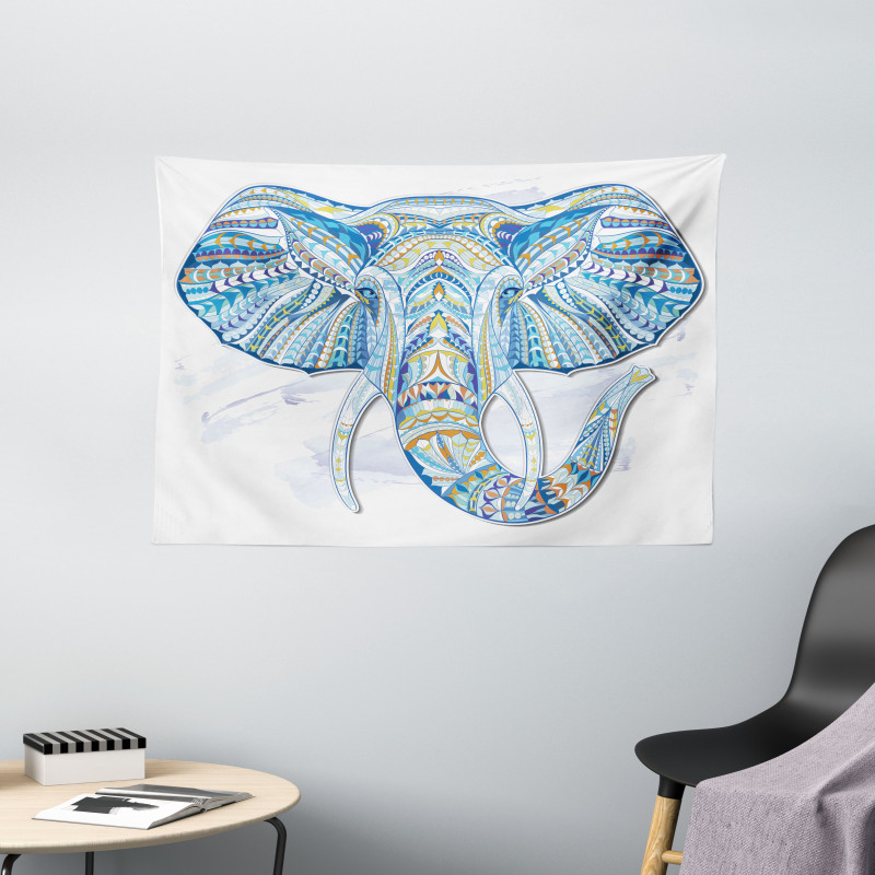 Totem Elephant Wide Tapestry