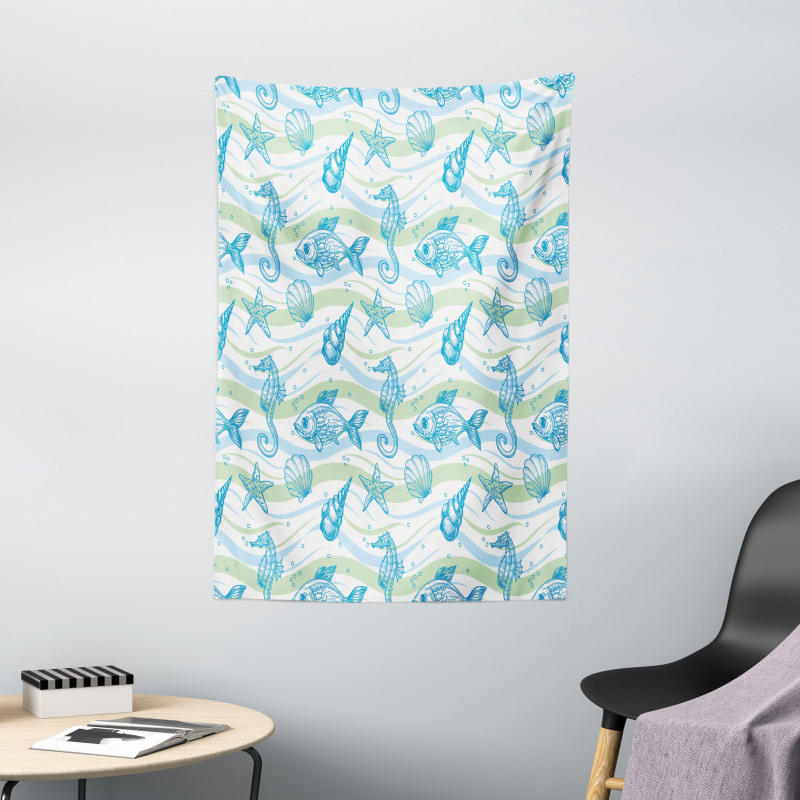 Ocean Shell Starfish Tapestry