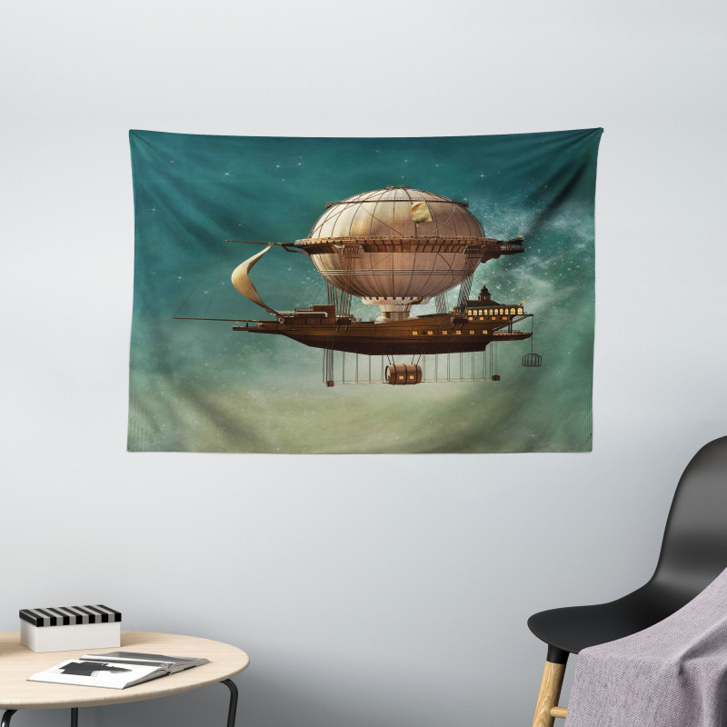 Surreal Space Scenery Wide Tapestry