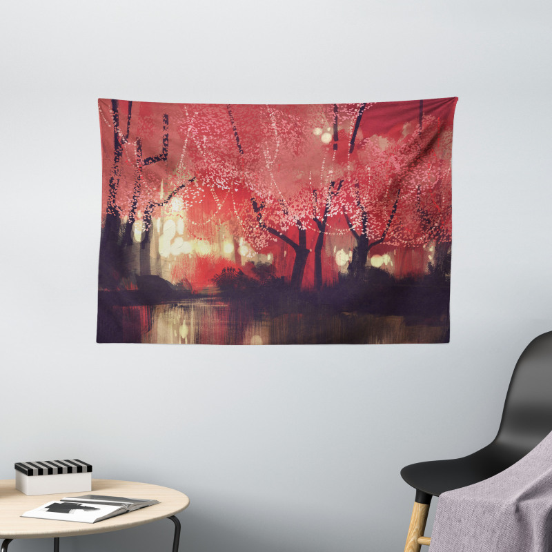 Charming Mist Forest Wide Tapestry