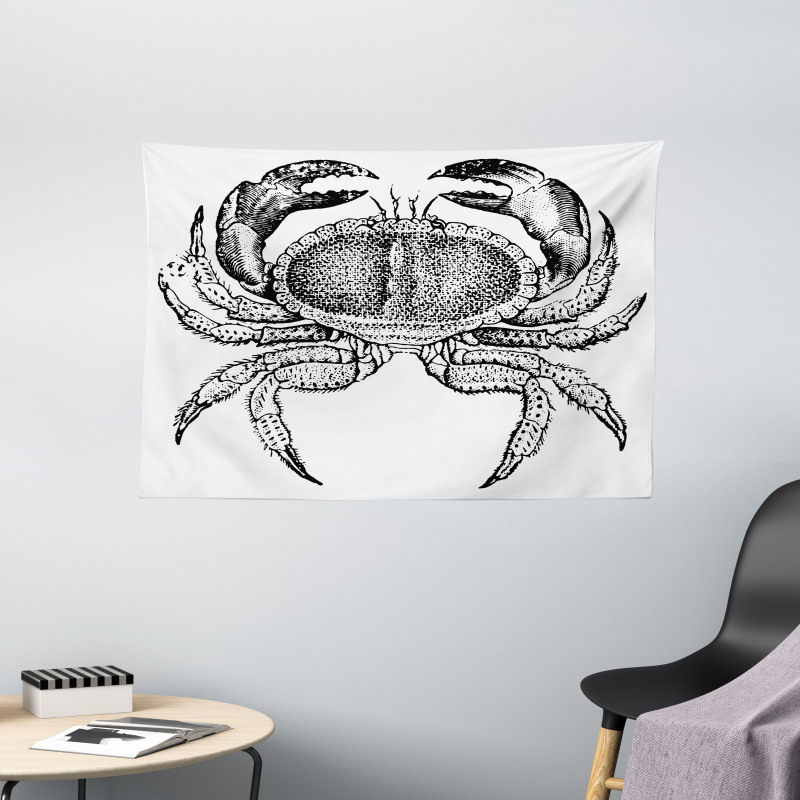 Seafood Theme Design Wide Tapestry