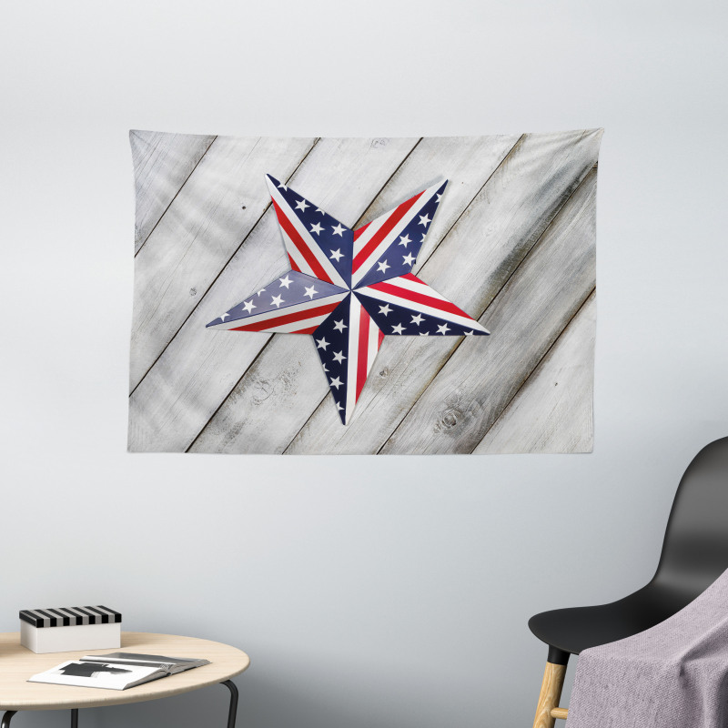 Star US Flag Wide Tapestry